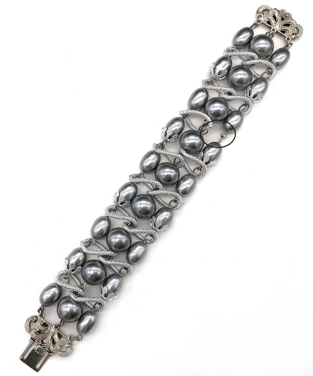 【USA輸入】ヴィンテージ グレーパール ブレスレット/Vintage Gray Pearl bracelet