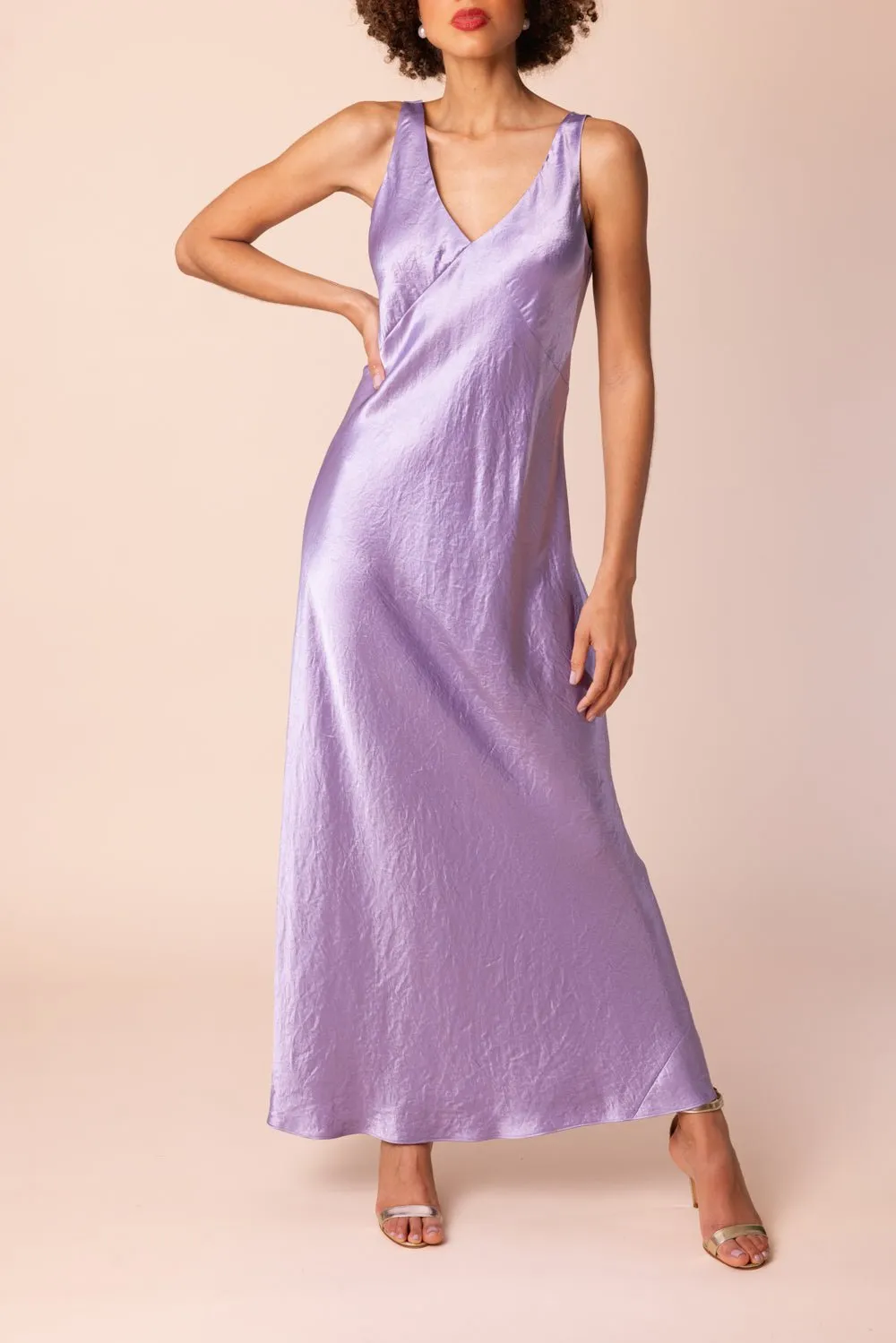 Vneck Bias Maxi Dress