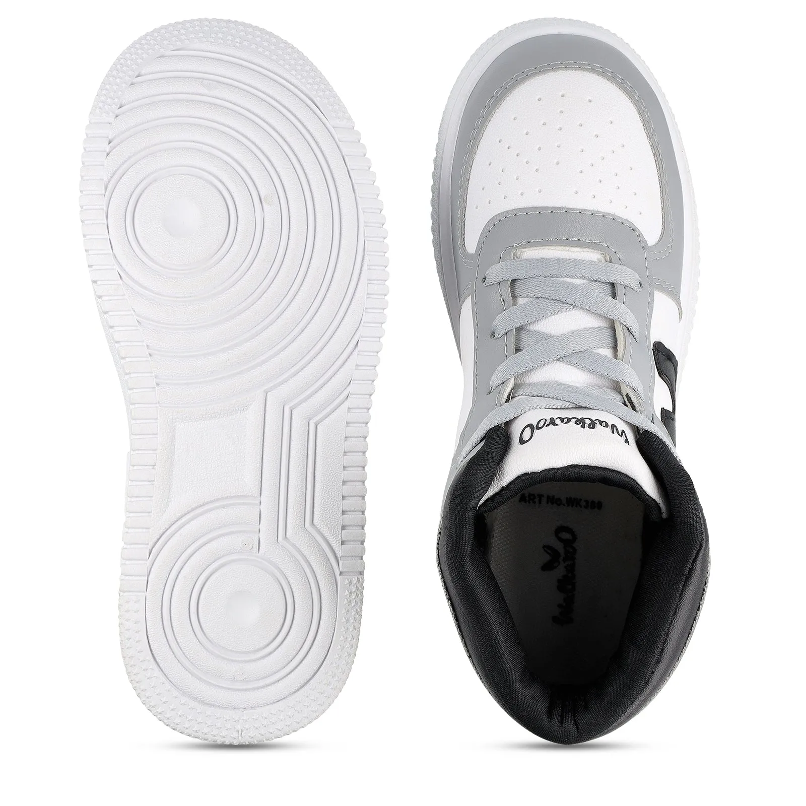 Walkaroo Kids Shoes - WK380 White Grey