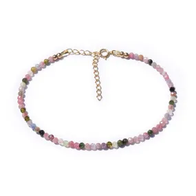 Watermelon Tourmaline Luxury Anklet