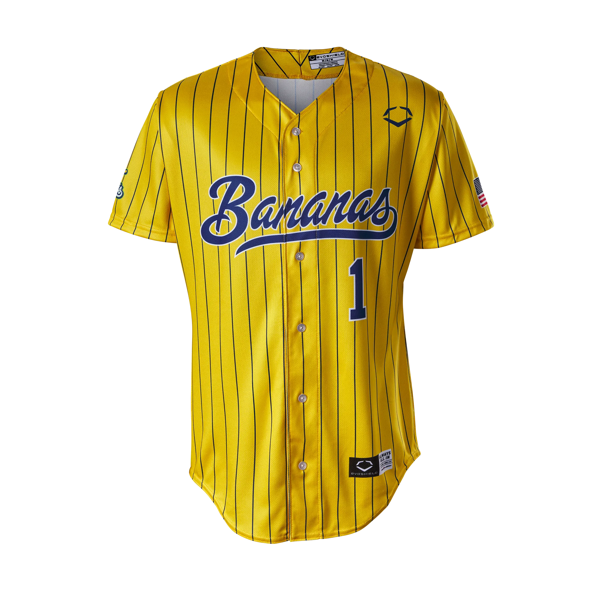 YOUTH Bananas EvoShield Jersey - Yellow Pin Stripe